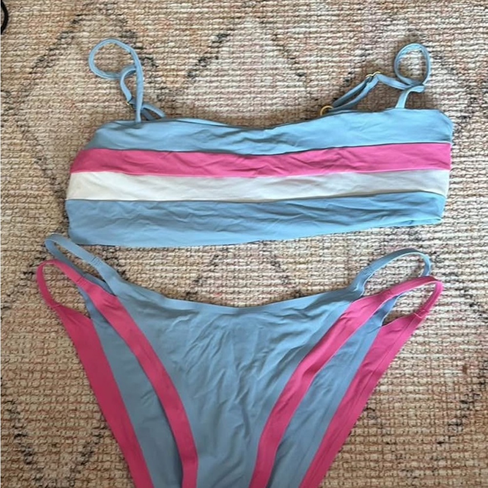 L*Space Blue and Pink Bikini Set